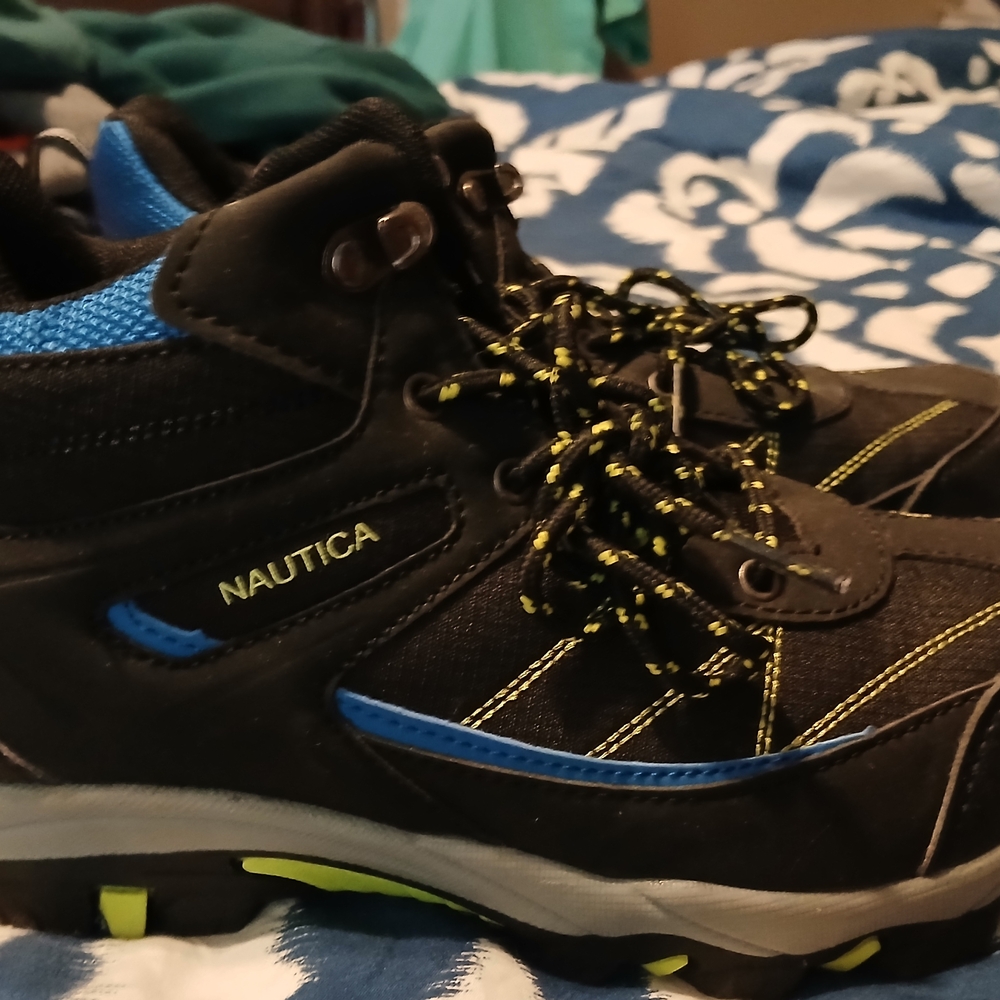 Nautica Kids Black and Blue Hiking Boots